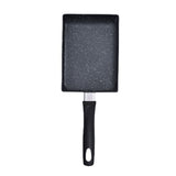 Mini Frying Pan Black Household Portable Japanese Style Egg Frying Pan Rectangular Mini Omelet Pan 13x18cm - Front View