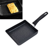 Mini Frying Pan Black Household Portable Japanese Style Egg Frying Pan Rectangular Mini Omelet Pan 13x18cm - 45-Degree Angle