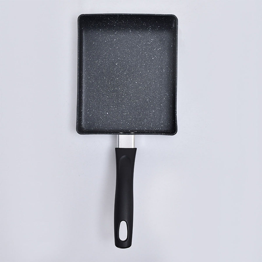 Mini Frying Pan Black Household Portable Japanese Style Egg Frying Pan Rectangular Mini Omelet Pan 13x18cm
