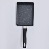 Mini Frying Pan Black Household Portable Japanese Style Egg Frying Pan Rectangular Mini Omelet Pan 13x18cm - Low Angle