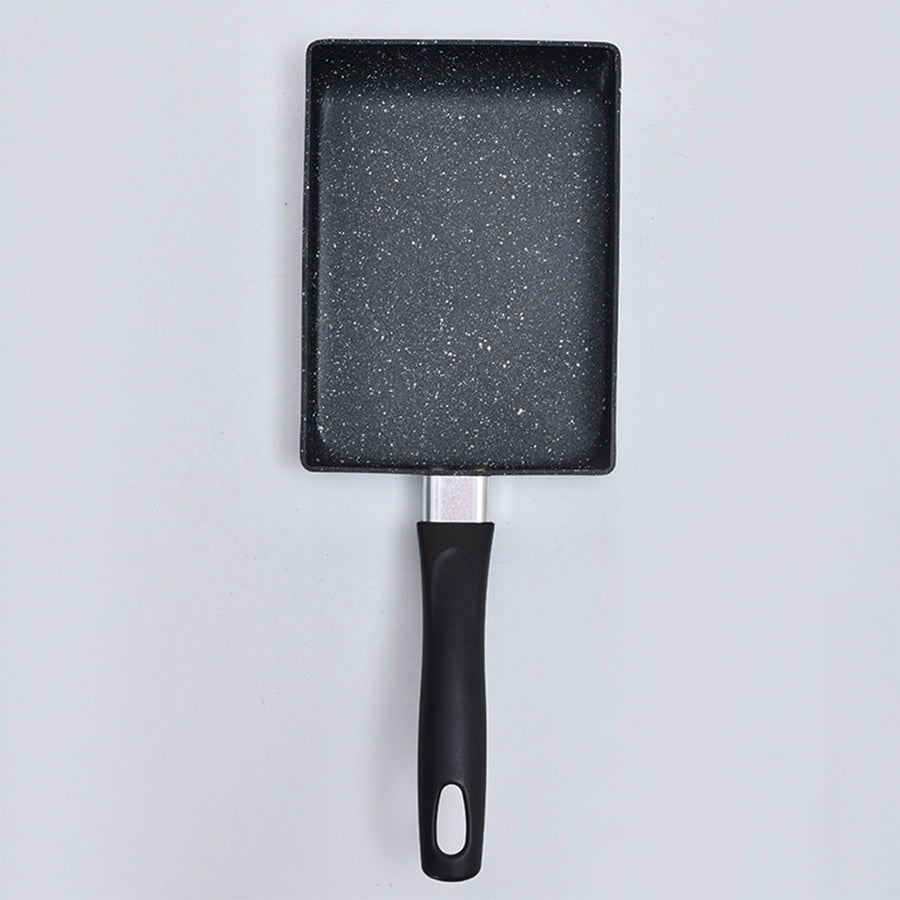Mini Frying Pan Black Household Portable Japanese Style Egg Frying Pan Rectangular Mini Omelet Pan 13x18cm