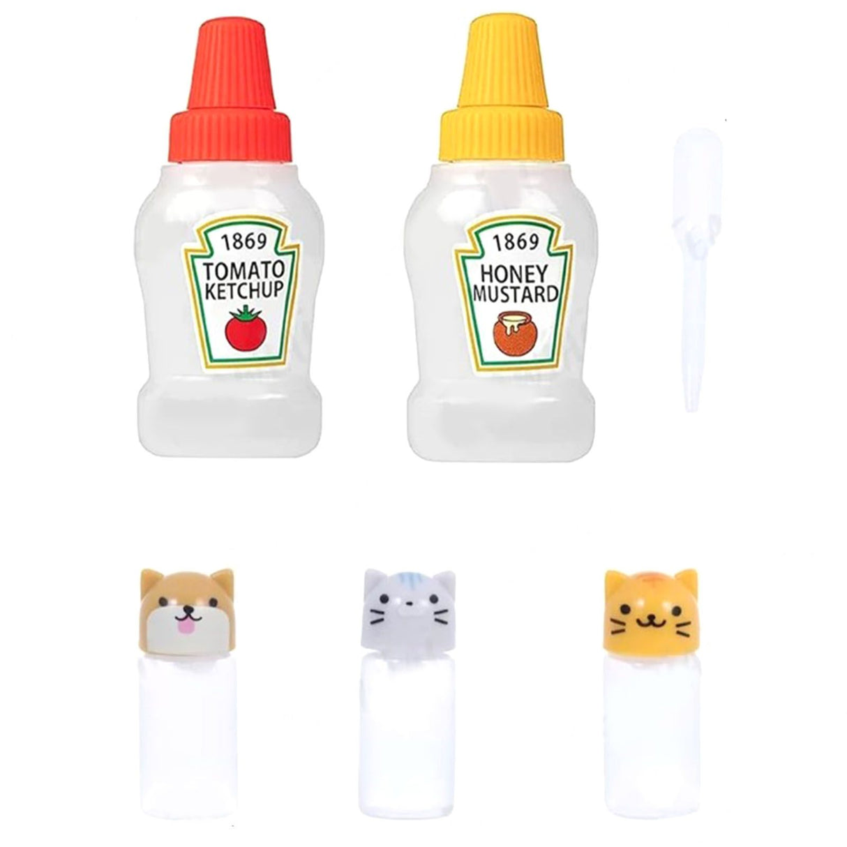 Plastic Mini Bento Soy Sauce Bottles Squeeze Salad Dressing Bottles Portable Sauce Containers