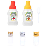 Plastic Mini Bento Soy Sauce Bottles Squeeze Salad Dressing Bottles Portable Sauce Containers