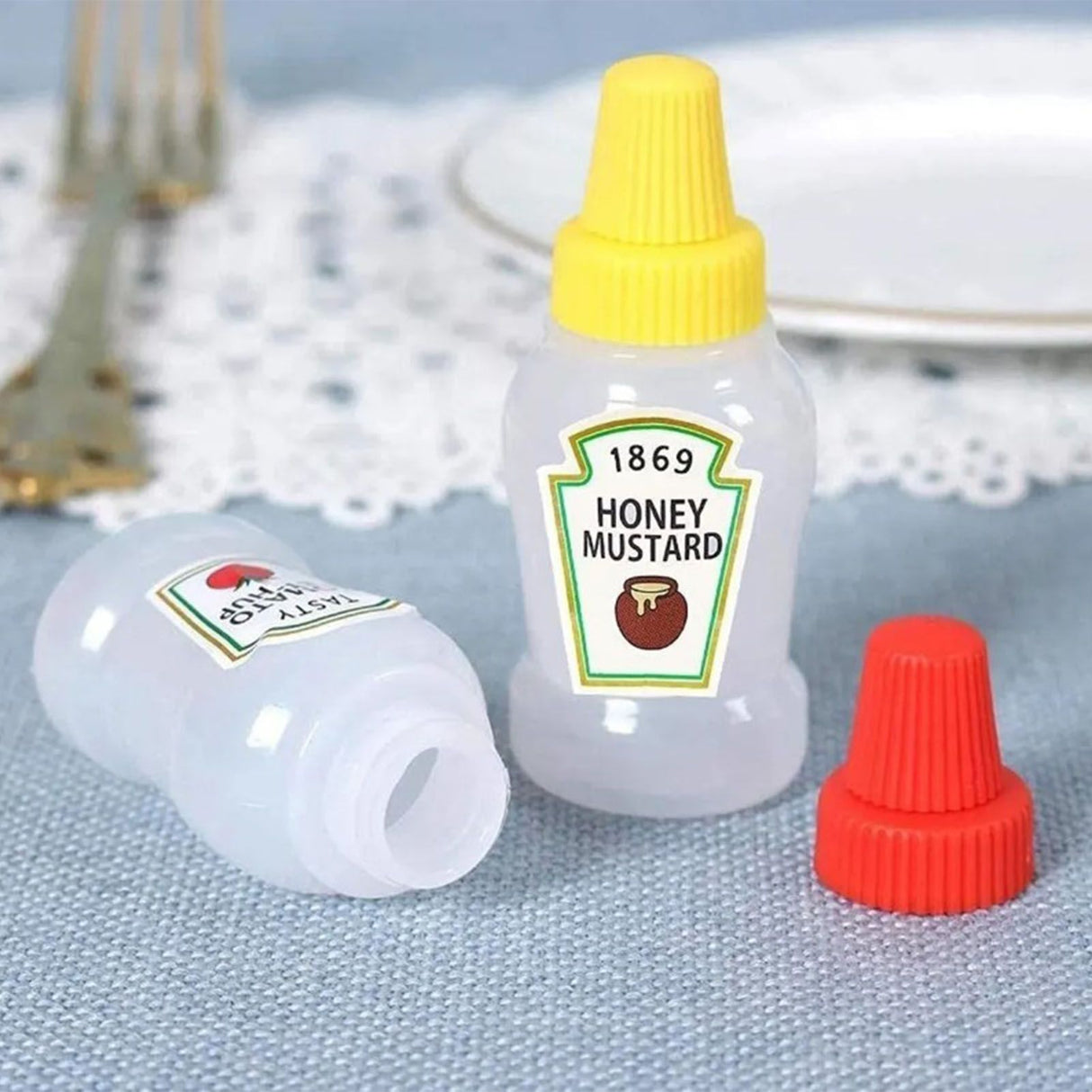 Plastic Mini Bento Soy Sauce Bottles Squeeze Salad Dressing Bottles Portable Sauce Containers