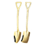 6Pcs Shovel Spoon Set 15cm Stainless Steel Square Shovel Spoon and Pointed Shovel Spoon Set for Home Outdoor Office Titanium - Front View