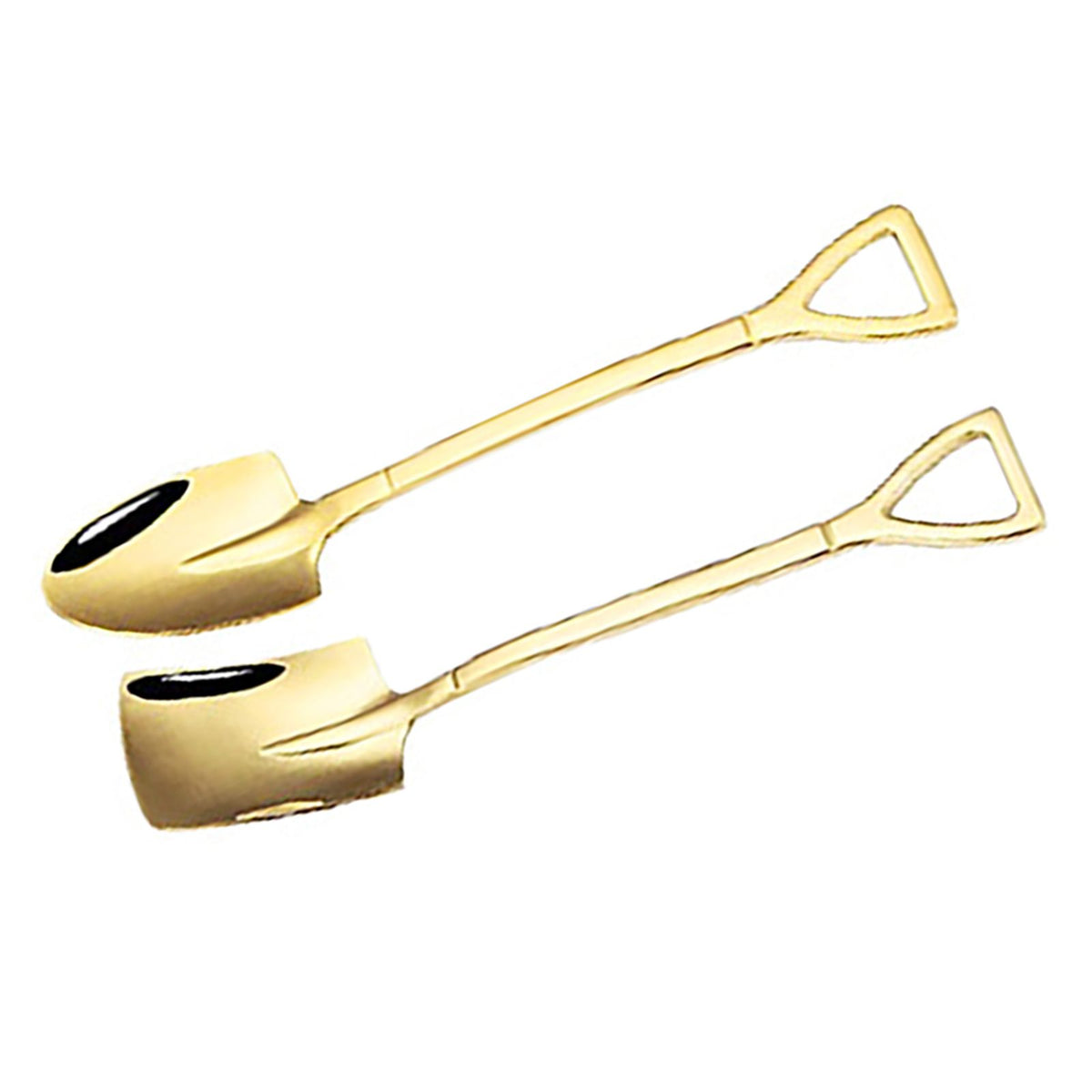 6Pcs Shovel Spoon Set 15cm Stainless Steel Square Shovel Spoon and Pointed Shovel Spoon Set for Home Outdoor Office Titanium