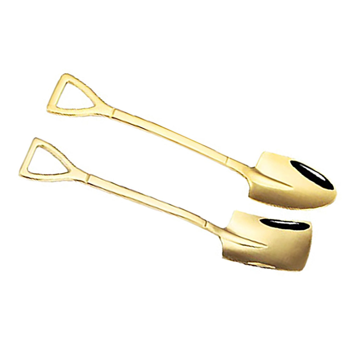 6Pcs Shovel Spoon Set 15cm Stainless Steel Square Shovel Spoon and Pointed Shovel Spoon Set for Home Outdoor Office Titanium