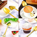 6Pcs Shovel Spoon Set 15cm Stainless Steel Square Shovel Spoon and Pointed Shovel Spoon Set for Home Outdoor Office Titanium - Extra Image