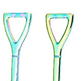 6Pcs Shovel Spoon Set 15cm Stainless Steel Square Shovel Spoon and Pointed Shovel Spoon Set for Home Outdoor Office Colorful