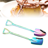 6Pcs Shovel Spoon Set 15cm Stainless Steel Square Shovel Spoon and Pointed Shovel Spoon Set for Home Outdoor Office Colorful - Extra Image