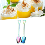 6Pcs Shovel Spoon Set 15cm Stainless Steel Square Shovel Spoon and Pointed Shovel Spoon Set for Home Outdoor Office Colorful - Extra Image