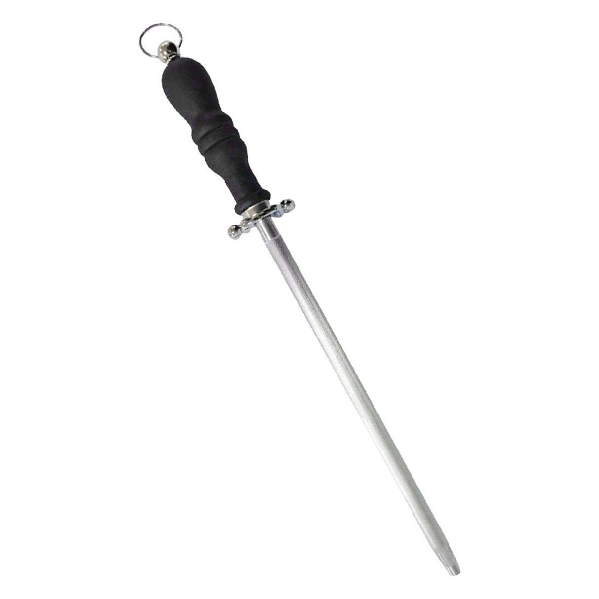 10in Knife Sharpener Stick Professional Honing Blade Sharpening Rod Stick for Home Business Black