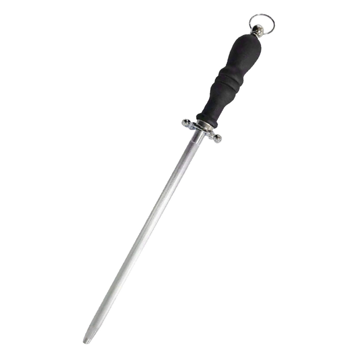 10in Knife Sharpener Stick Professional Honing Blade Sharpening Rod Stick for Home Business Black