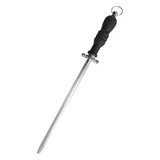 10in Knife Sharpener Stick Professional Honing Blade Sharpening Rod Stick for Home Business Black - Front View