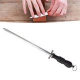10in Knife Sharpener Stick Professional Honing Blade Sharpening Rod Stick for Home Business Black