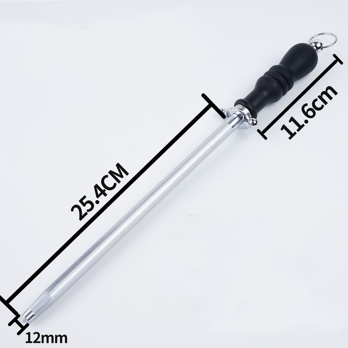 10in Knife Sharpener Stick Professional Honing Blade Sharpening Rod Stick for Home Business Black