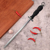10in Knife Sharpener Stick Professional Honing Blade Sharpening Rod Stick for Home Business Black - Extra Image