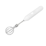 Electric Hand Mixer Three Different Speeds Battery Powered Handheld Milk Frother for Home Baking White - Front View