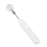 Electric Hand Mixer Three Different Speeds Battery Powered Handheld Milk Frother for Home Baking White