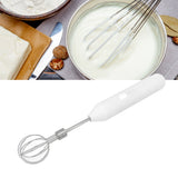Electric Hand Mixer Three Different Speeds Battery Powered Handheld Milk Frother for Home Baking White