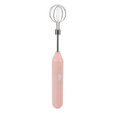 Electric Hand Mixer Three Different Speeds Battery Powered Handheld Milk Frother for Home Baking Pink