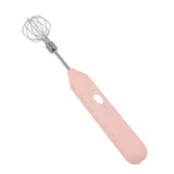 Electric Hand Mixer Three Different Speeds Battery Powered Handheld Milk Frother for Home Baking Pink