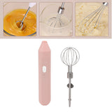 Electric Hand Mixer Three Different Speeds Battery Powered Handheld Milk Frother for Home Baking Pink