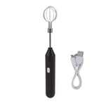 Electric Hand Mixer Three Different Speeds Battery Powered Handheld Milk Frother for Home Baking Black