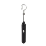 Electric Hand Mixer Three Different Speeds Battery Powered Handheld Milk Frother for Home Baking Black - Side View