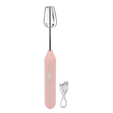 Electric Handheld Egg Beater Electric Milk Frother Coffee Blender Milkshake Blender Foamer Kitchen Tools Pink