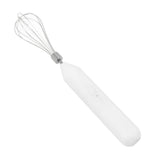 Electric Egg Beater Handheld USB Charging Milk Frother Portable Cordless Drink Mixer with Stainless Steel Whisk White