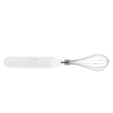 Electric Egg Beater Handheld USB Charging Milk Frother Portable Cordless Drink Mixer with Stainless Steel Whisk White - Top-Down View