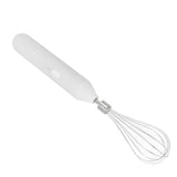 Electric Egg Beater Handheld USB Charging Milk Frother Portable Cordless Drink Mixer with Stainless Steel Whisk White - 45-Degree Angle