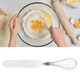 Electric Egg Beater Handheld USB Charging Milk Frother Portable Cordless Drink Mixer with Stainless Steel Whisk White - Extra Image