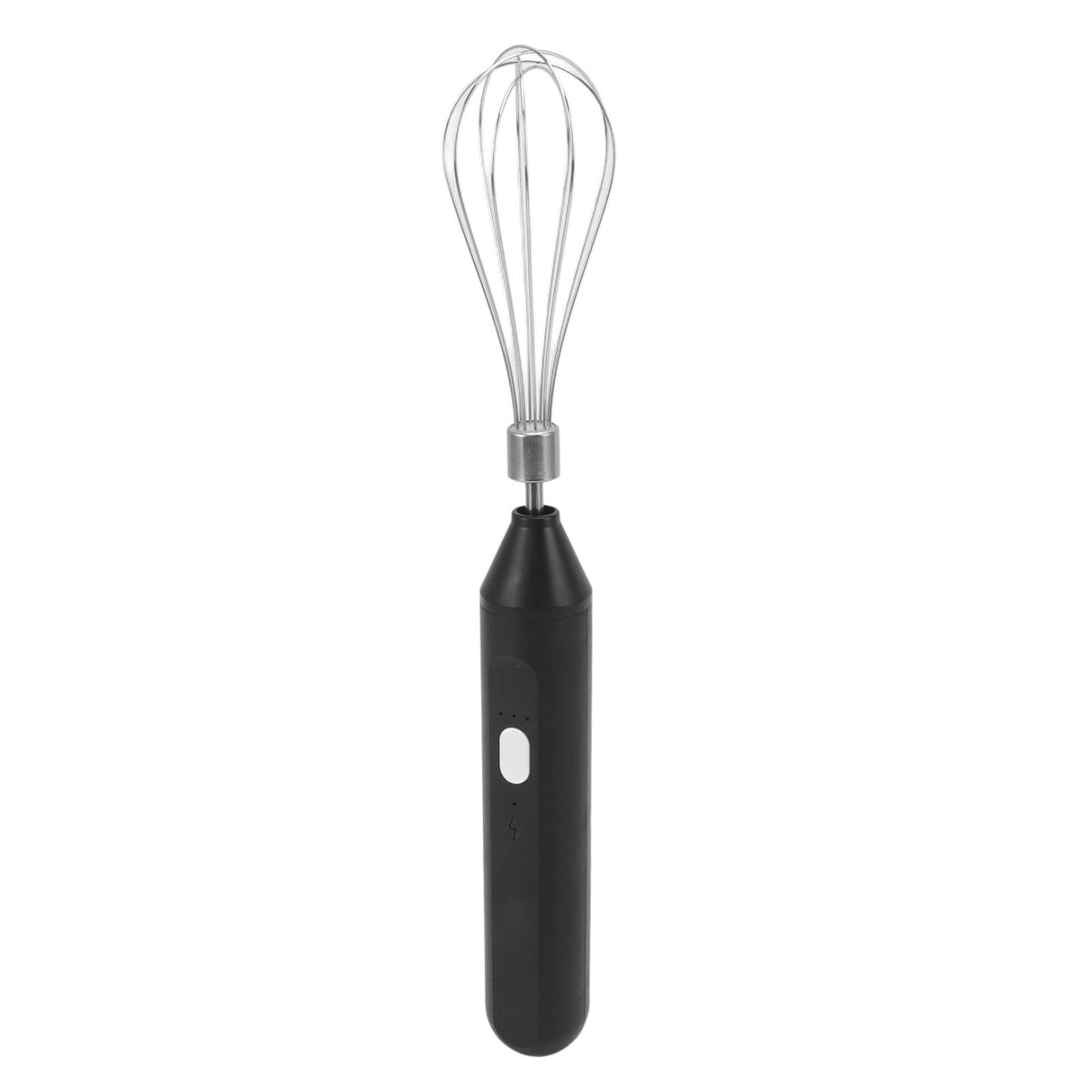 Electric Egg Beater Handheld USB Charging Milk Frother Portable Cordless Drink Mixer with Stainless Steel Whisk Black