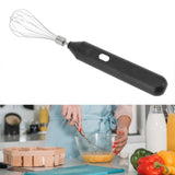 Electric Egg Beater Handheld USB Charging Milk Frother Portable Cordless Drink Mixer with Stainless Steel Whisk Black