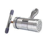 Manual Press Pasta Machine Stainless Steel Hand Wringing Noodles Making Machine with 5 Noodle Mould - Top-Down View