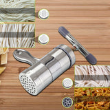 Manual Press Pasta Machine Stainless Steel Hand Wringing Noodles Making Machine with 5 Noodle Mould - Extra Image