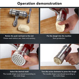 Manual Press Pasta Machine Stainless Steel Hand Wringing Noodles Making Machine with 5 Noodle Mould - Extra Image