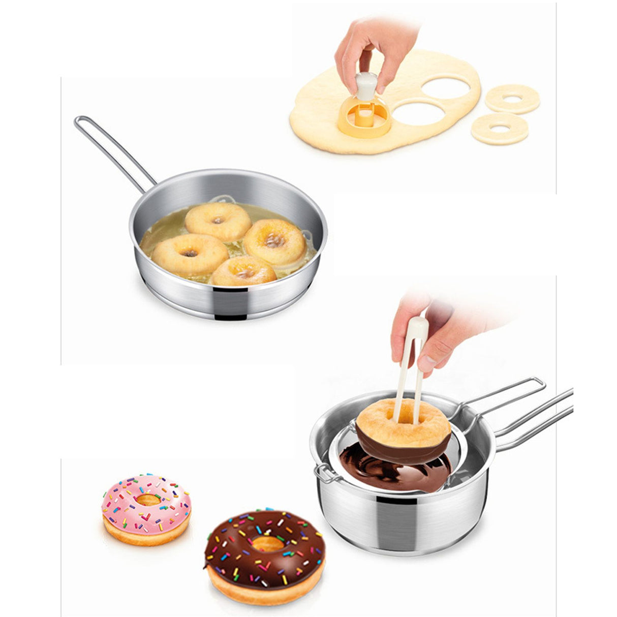 Donut Mold Plastic Reusable Practical DIY Donut Maker Donut Baking Mold for Kitchens Restaurants