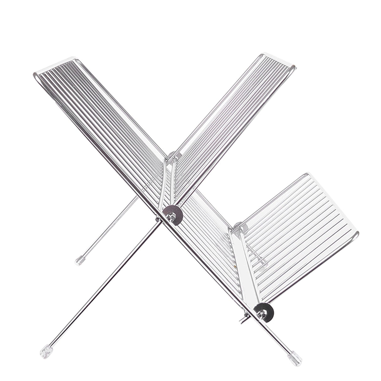 Dish Drainers Foldable X Shape 2 Tier Dish Drying Rack Dinner Plate Bowl Drying Holder Rack for Kitchen Counters