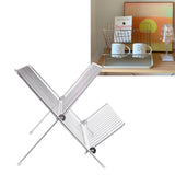 Dish Drainers Foldable X Shape 2 Tier Dish Drying Rack Dinner Plate Bowl Drying Holder Rack for Kitchen Counters