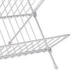Dish Drainers Foldable X Shape 2 Tier Dish Drying Rack Dinner Plate Bowl Drying Holder Rack for Kitchen Counters