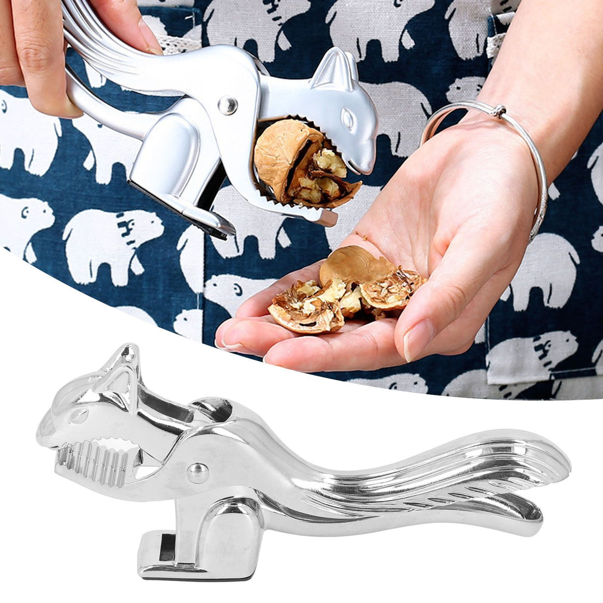 Walnut Cracker Clip Squirrel Shape Zinc Alloy Walnut Opener Multi Purpose Nutcracker for Chestnuts Pecans