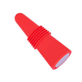 Wine Bottle Stopper Food Grade Silicone Stainless Steel 6.1x2.35cm Decorative Practical Reusable Wine Corks for Decoration Red - Side View