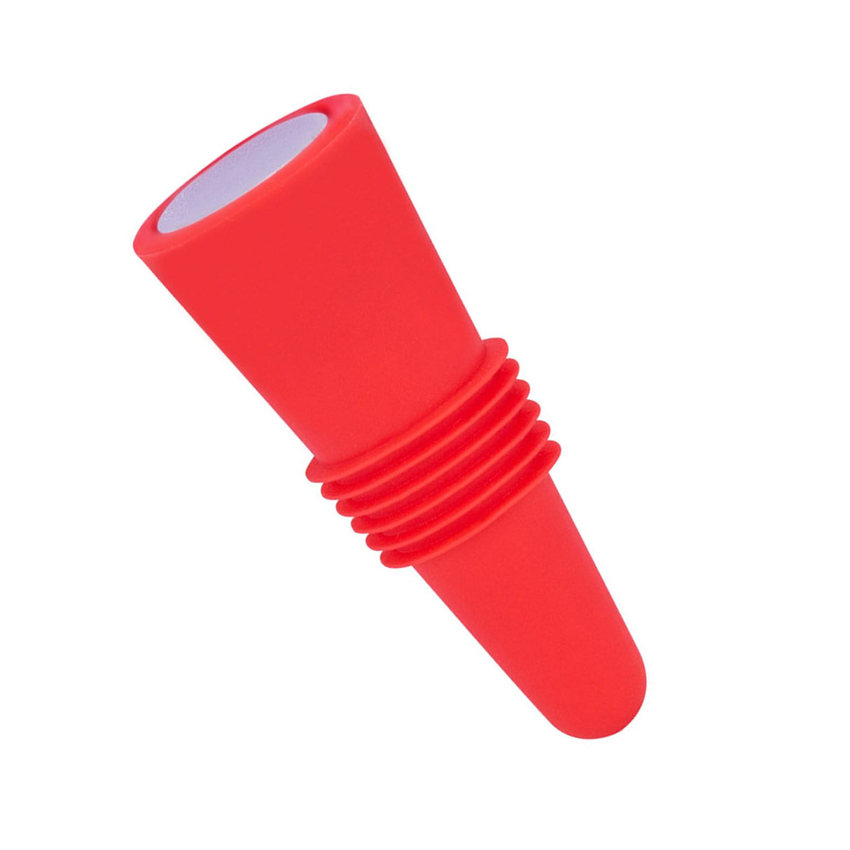 Wine Bottle Stopper Food Grade Silicone Stainless Steel 6.1x2.35cm Decorative Practical Reusable Wine Corks for Decoration Red