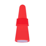 Wine Bottle Stopper Food Grade Silicone Stainless Steel 6.1x2.35cm Decorative Practical Reusable Wine Corks for Decoration Red - 45-Degree Angle