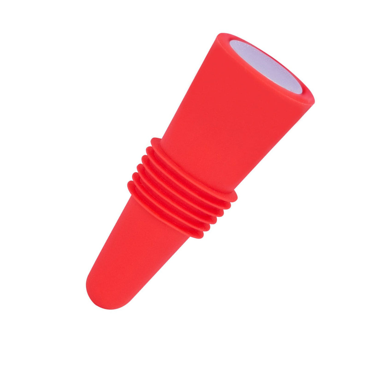Wine Bottle Stopper Food Grade Silicone Stainless Steel 6.1x2.35cm Decorative Practical Reusable Wine Corks for Decoration Red