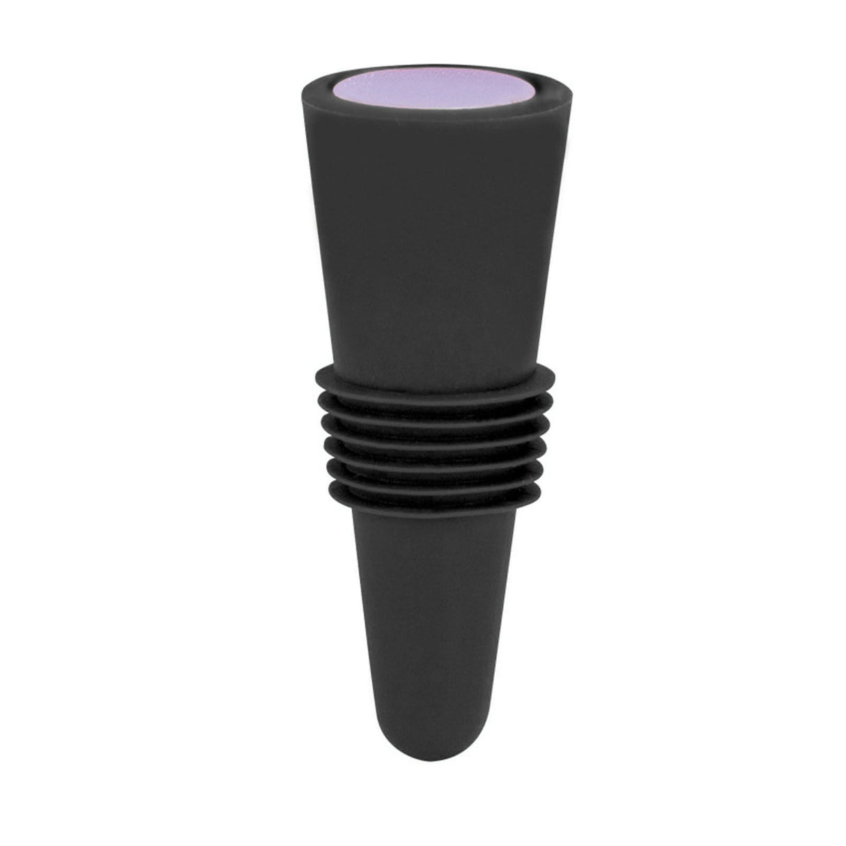 Wine Bottle Stopper Food Grade Silicone Stainless Steel 6.1x2.35cm Decorative Practical Reusable Wine Corks for Decoration Black