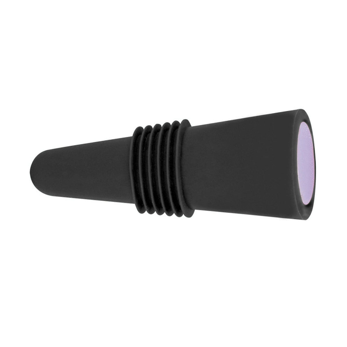 Wine Bottle Stopper Food Grade Silicone Stainless Steel 6.1x2.35cm Decorative Practical Reusable Wine Corks for Decoration Black